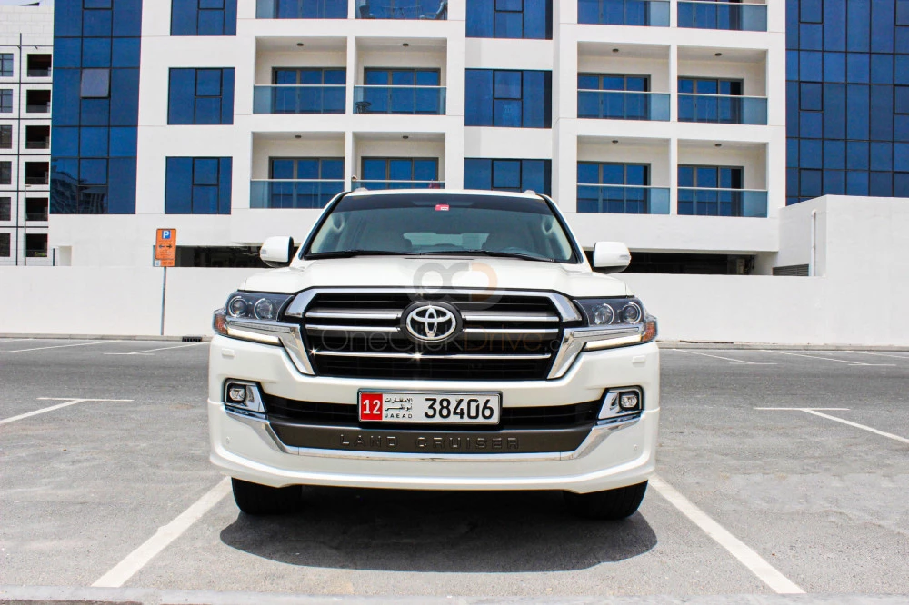 White Toyota Land Cruiser GXR V6 2020 for rent in Sharjah 2